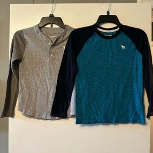 Abercrombie Kids Gray Henley and Teal Raglan Shirt Set